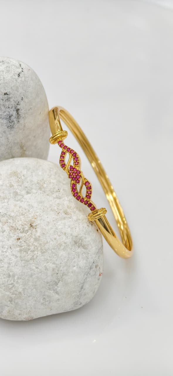 Gold Plated Lock Bangle
