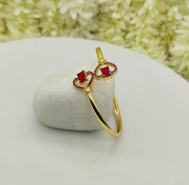 Gold Plated Adjustable AD Stone Bangles