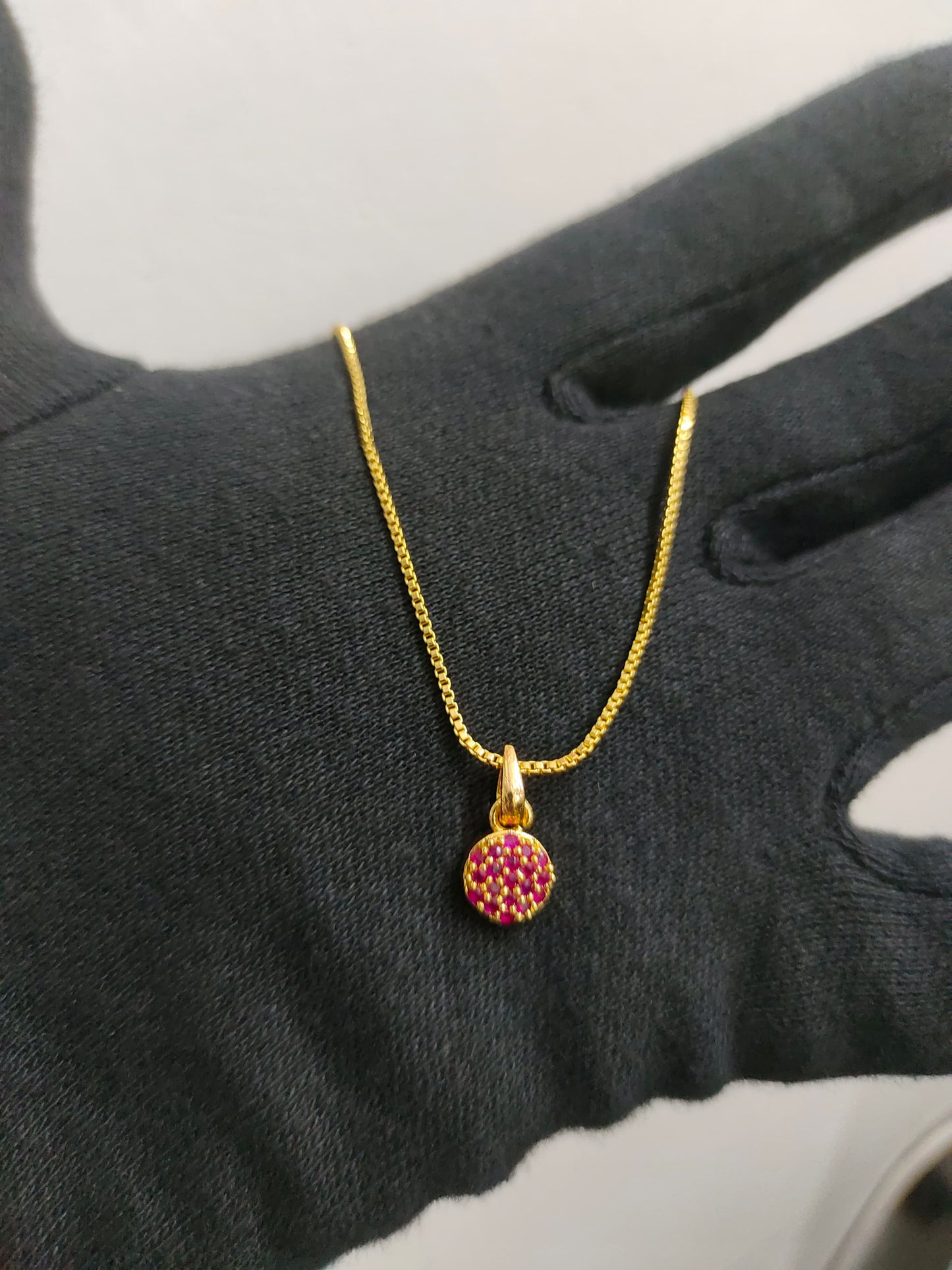 Itscustommade Gold Plated Chain With Small stone pendant