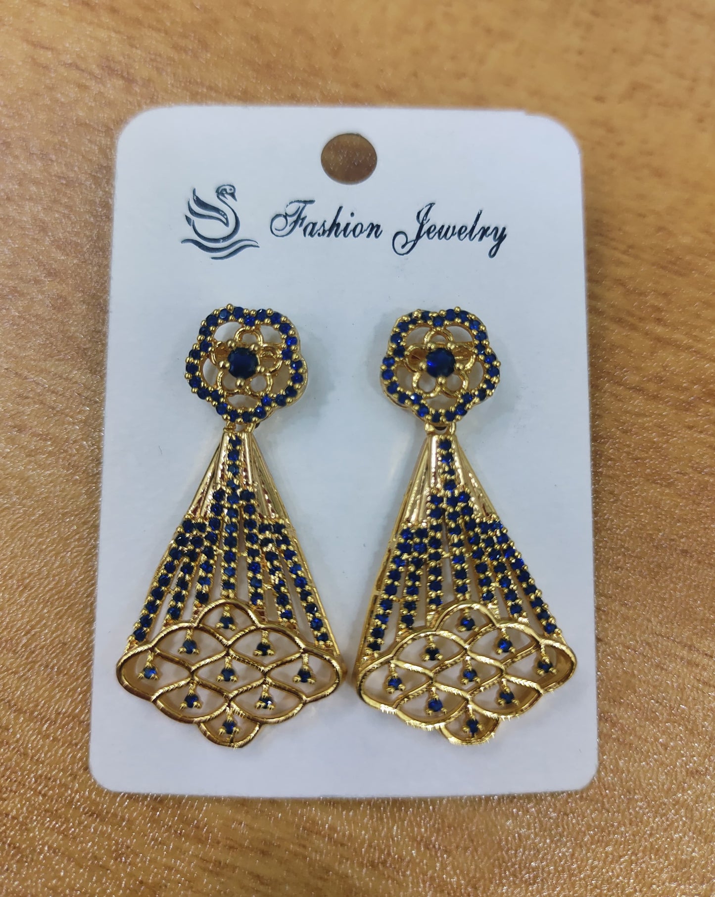 Gold plated stone earrings