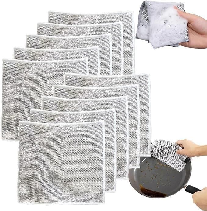 Multipurpose Wire Dishwashing Rags for Wet and Dry( Pack of 10)
