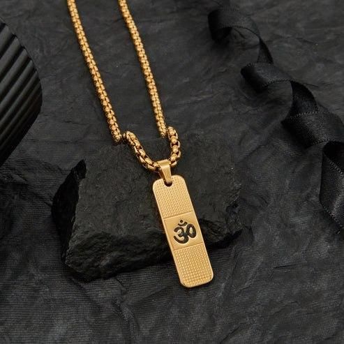 Genuine OM Necklace for Men with Premium 24K Gold plating
