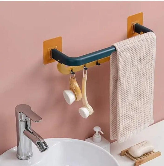 Double Layer Plastic Towel Rack with Hooks
