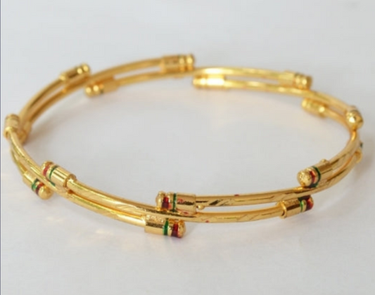 Itscustommade Gold plated simple enamel bangle