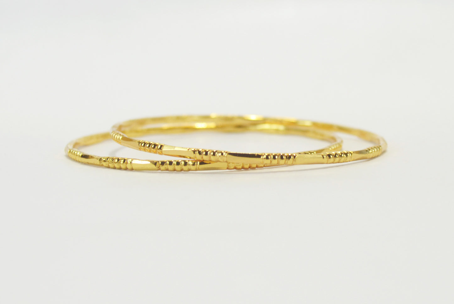 Gold plated set of simple bangle - Bangle by Shrayathi