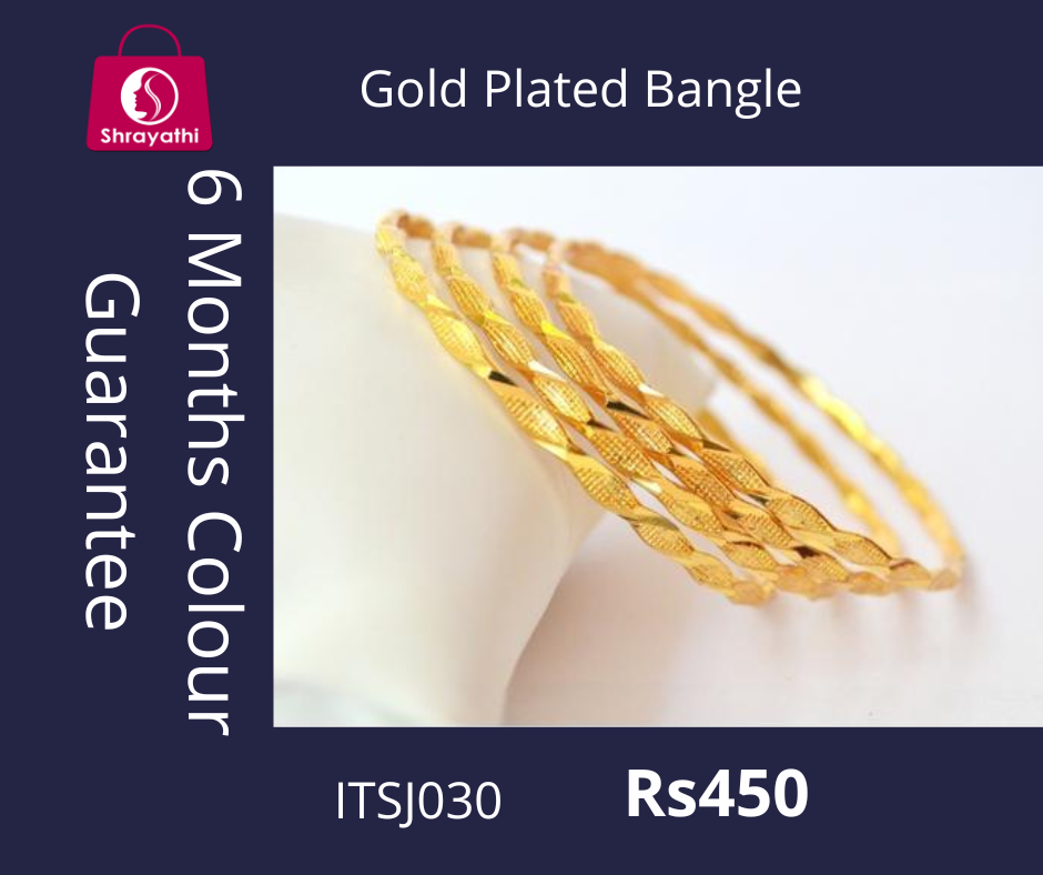 Itscustommade Set of 4 gold plated bangles