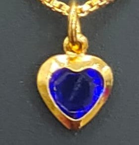 Gold plated chain and blue stone pendant