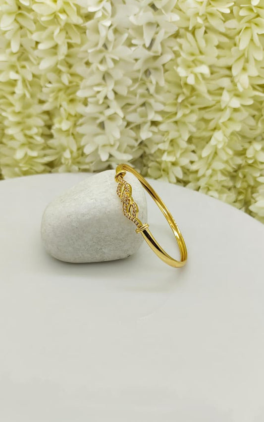 Gold Plated Adjustable Stone Bangle