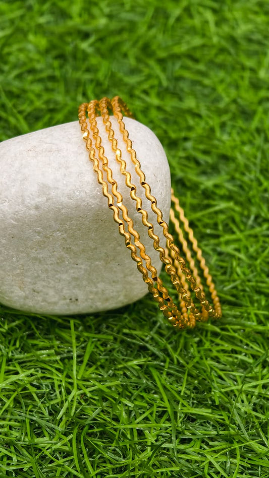 Gold plated bangles set of 4