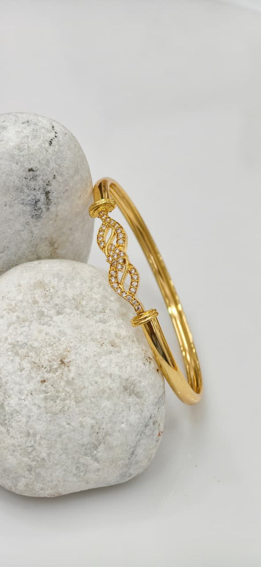 Gold Plated Lock Bangle