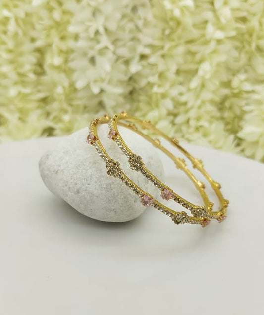 Gold plated stone bangle