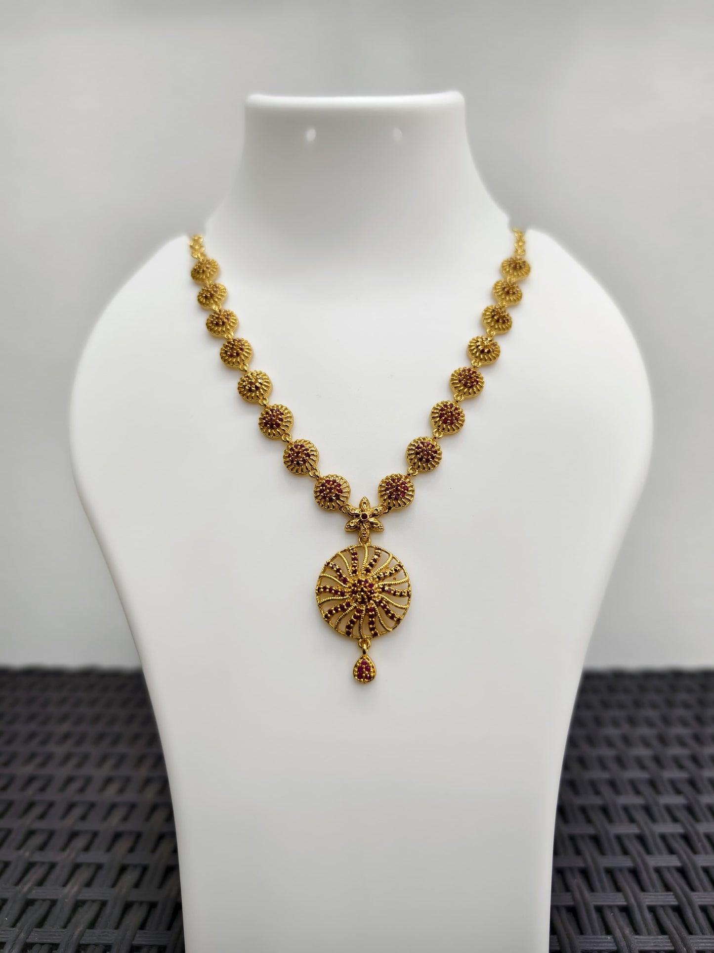 Gold Plated Necklace With Earring
