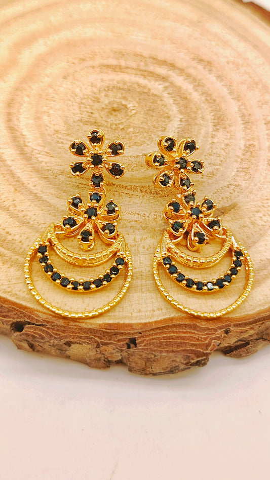 Gold plated stone earrings