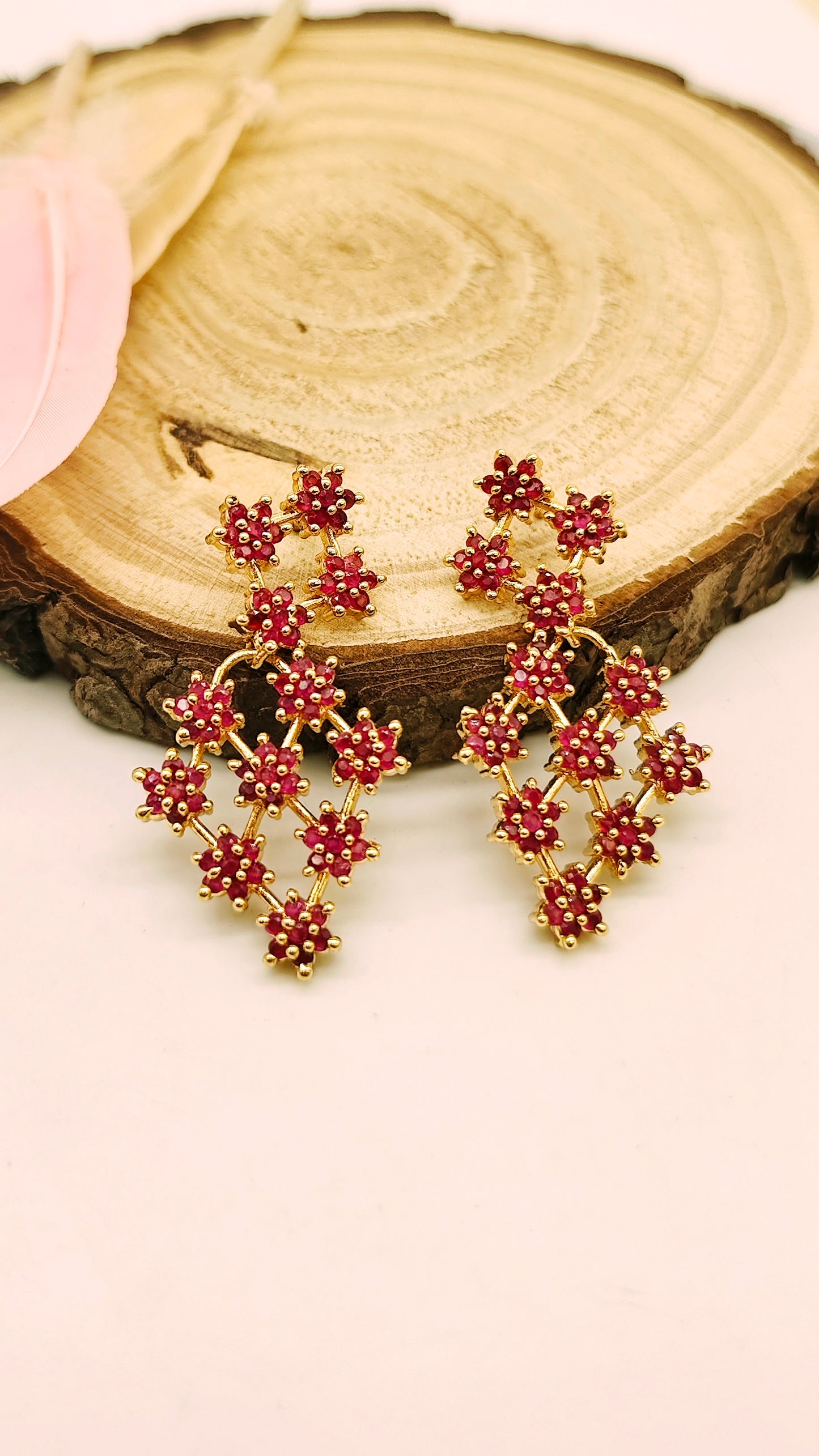 Gold plated stone earrings