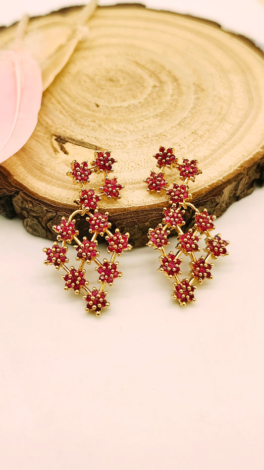 Gold plated stone earrings