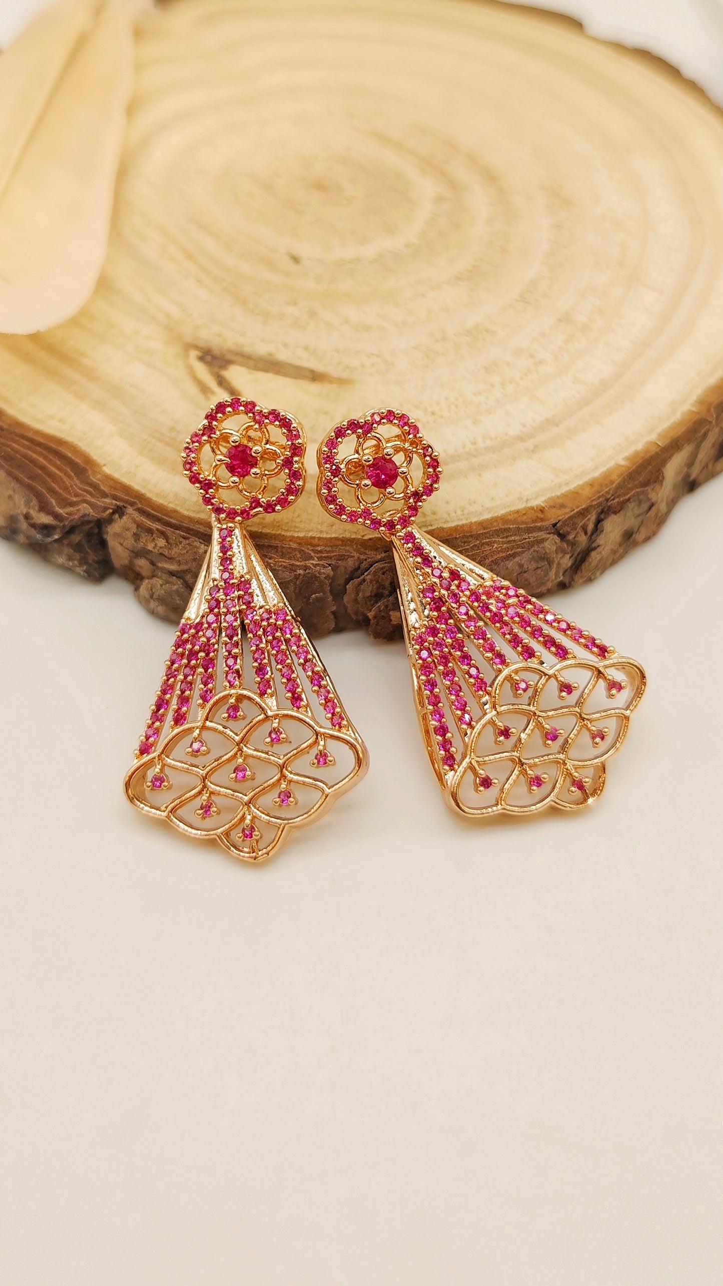 Gold plated stone earrings