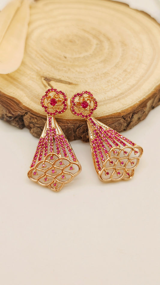 Gold plated stone earrings