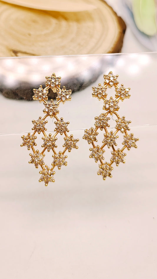 Gold plated stone earrings