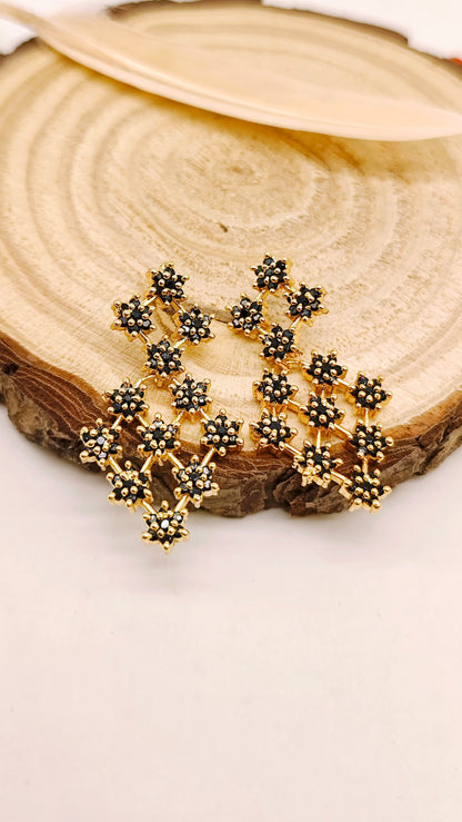 Gold plated stone earrings
