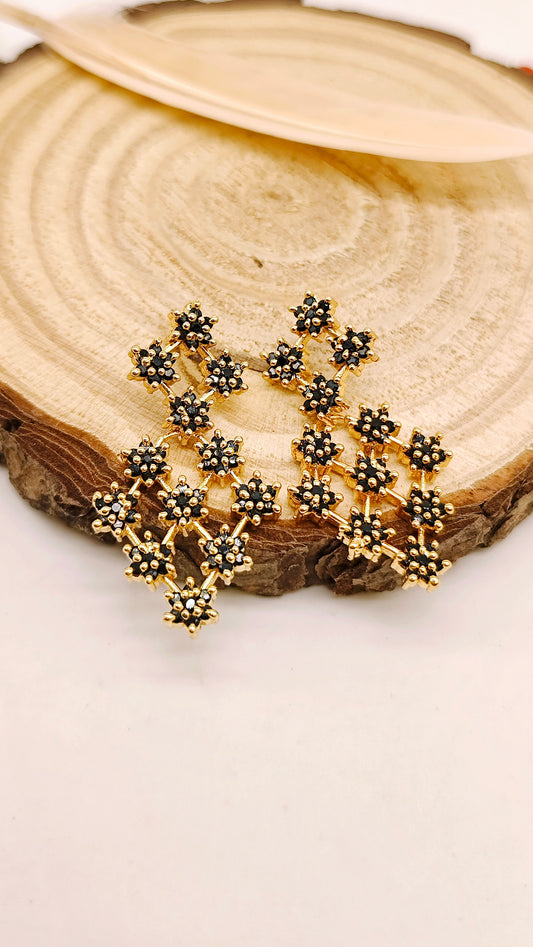 Gold plated stone earrings