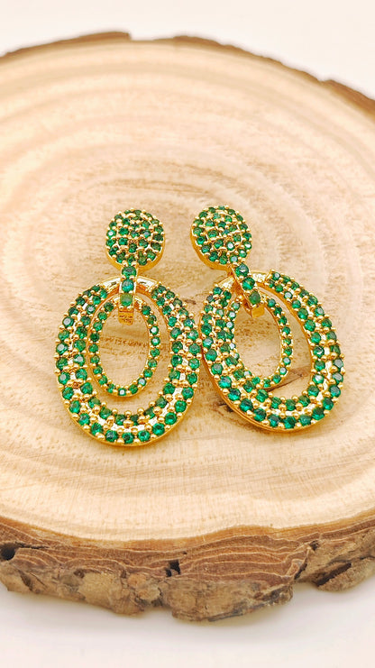 Gold plated stone earrings