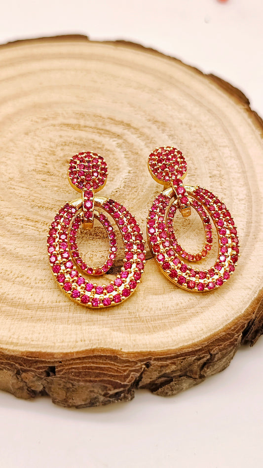 Gold plated stone earrings