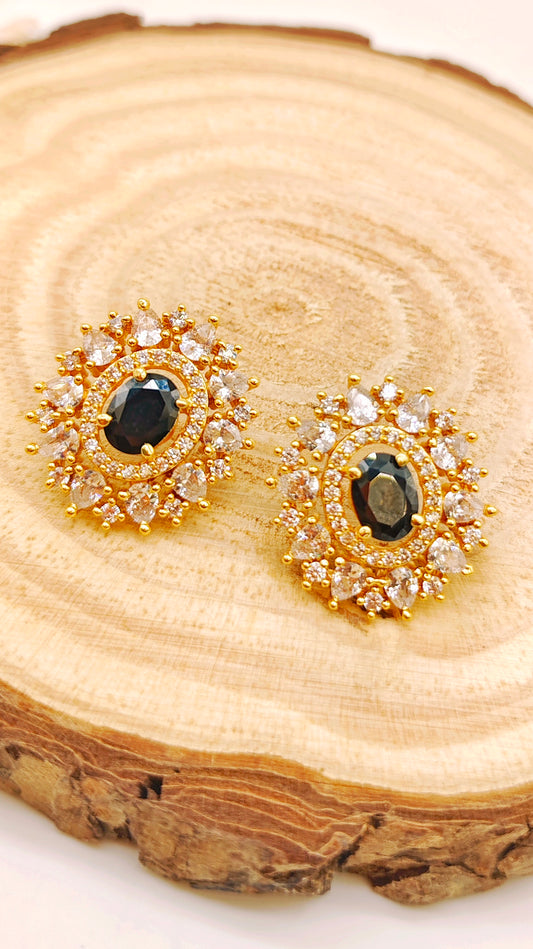 Gold plated stone earrings