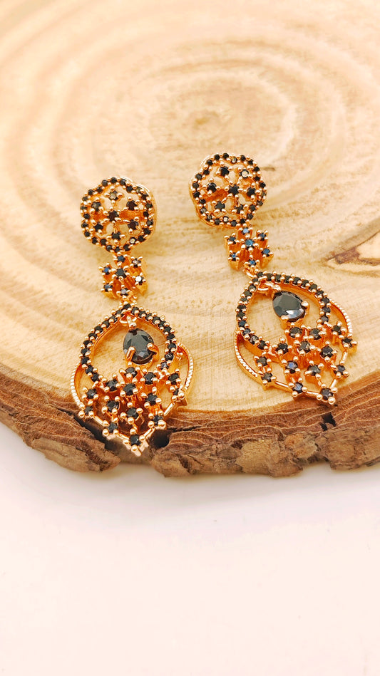 Gold plated stone earrings