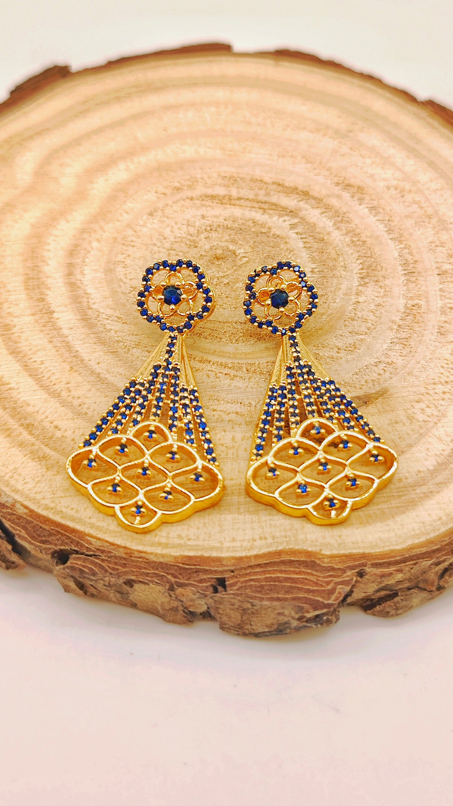 Gold plated stone earrings