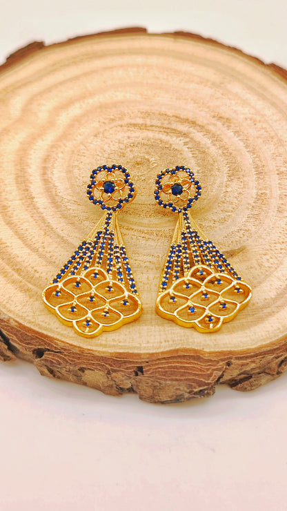 Gold plated stone earrings