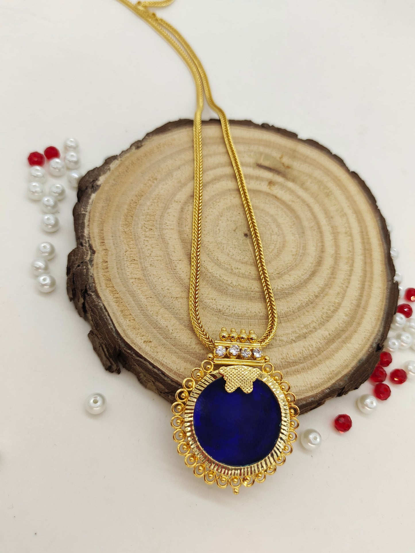 Gold Plated Chain With Palakka Pendant