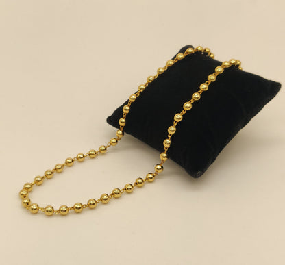 Gold plated single layer golden balls chain