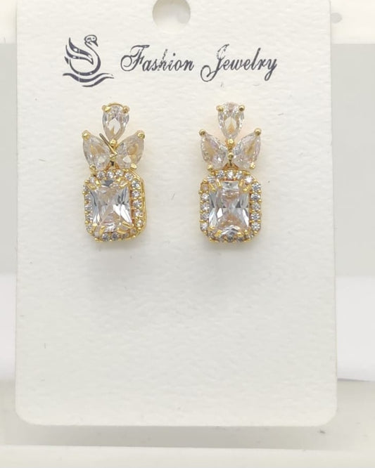 Gold plated stone earrings