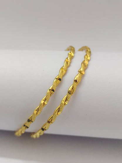 Anti Tarnish Matt Finish Gold Plated Bangles