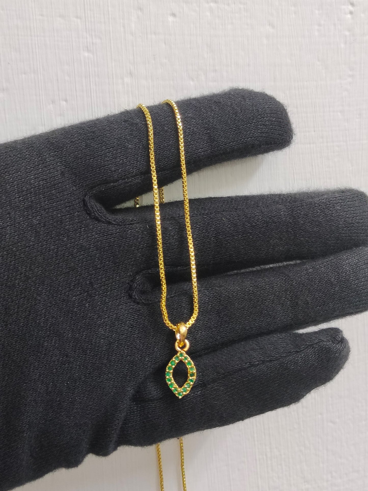 Itscustommade Gold Plated Chain With Small stone pendant