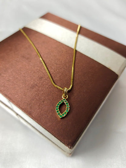 Itscustommade Gold Plated Chain With Small stone pendant