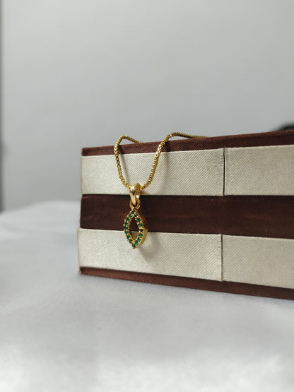 Itscustommade Gold Plated Chain With Small stone pendant