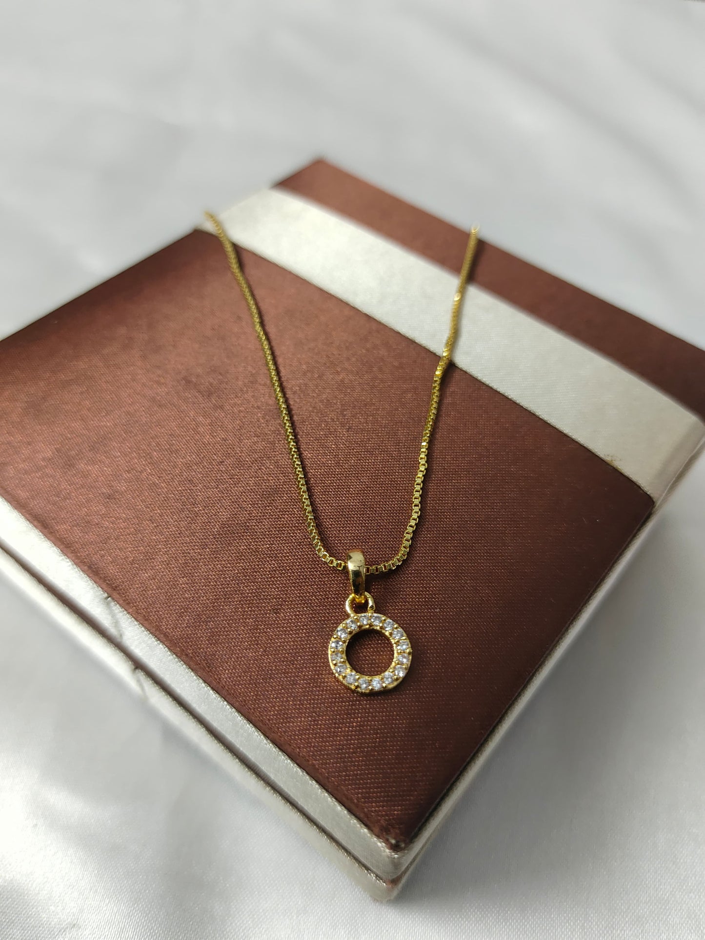 Itscustommade Gold Plated Chain With Small stone pendant