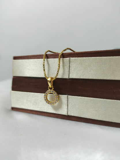 Itscustommade Gold Plated Chain With Small stone pendant