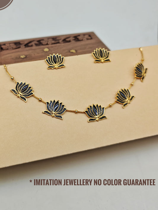 Manju Warrier Inspired Lotus Necklace