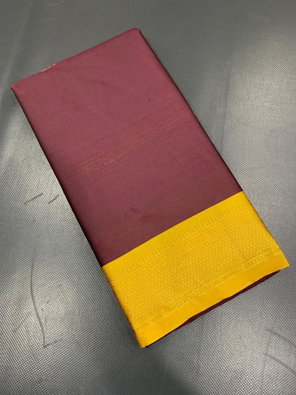 Cotton Silk gold weaving border with contrast blouse