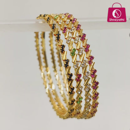 Set of four Anti Tarnish Gold Plated Bangles