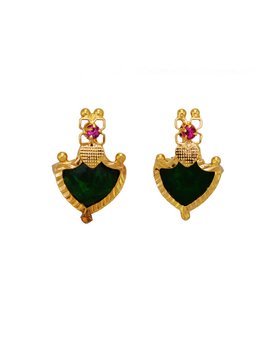Big Green Palakka Stud Earring - earrings by Shrayathi