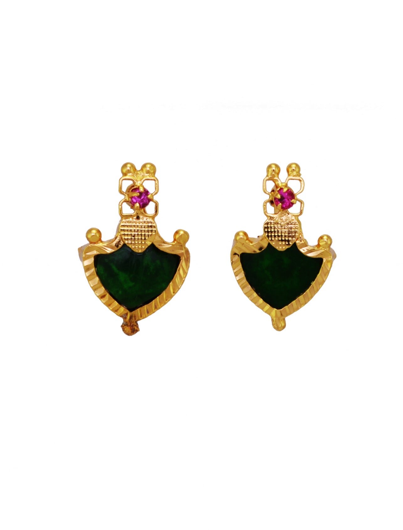 Big Green Palakka Stud Earring - earrings by Shrayathi