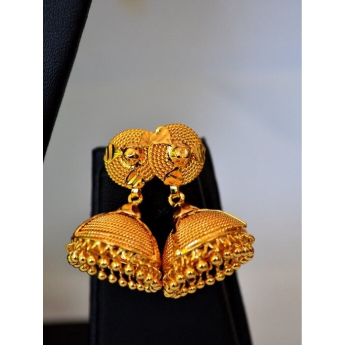 Gold Plated Jhumka Earring - earrings by Shrayathi