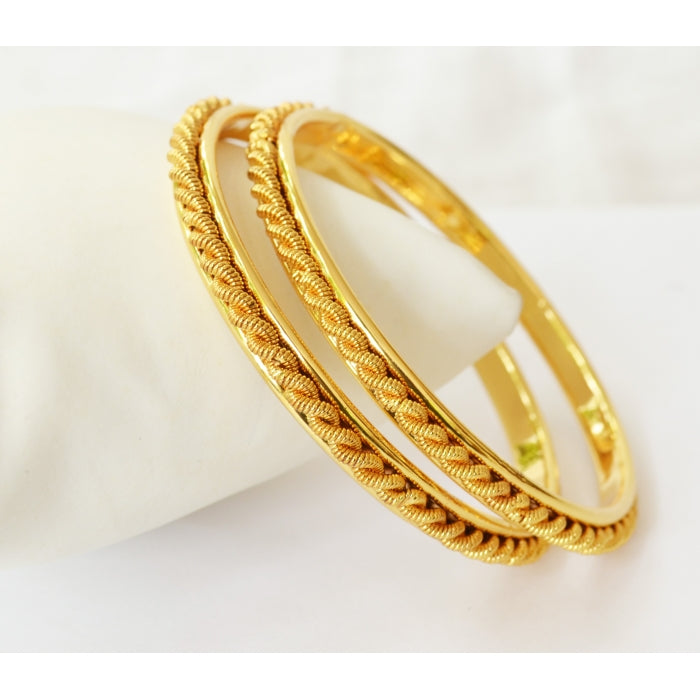 Twisted Gold plated bangle - Bangle by Shrayathi