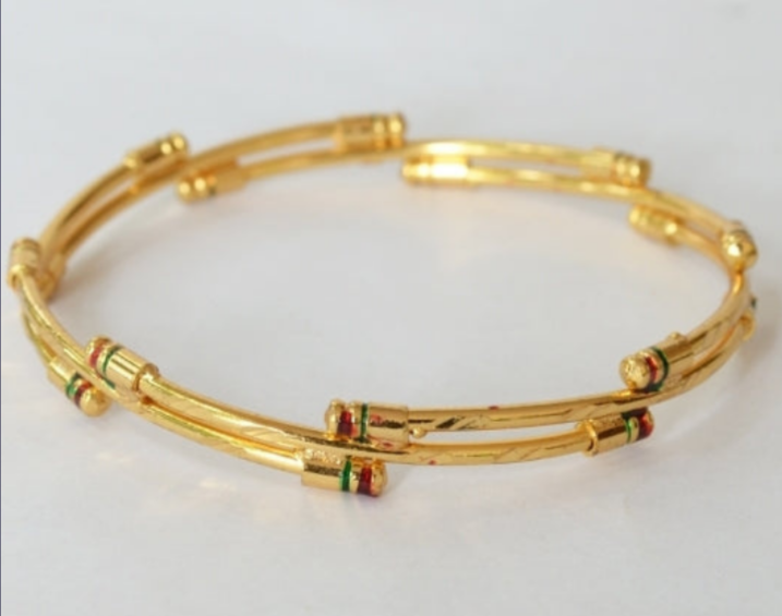 Itscustommade Gold plated simple enamel bangle