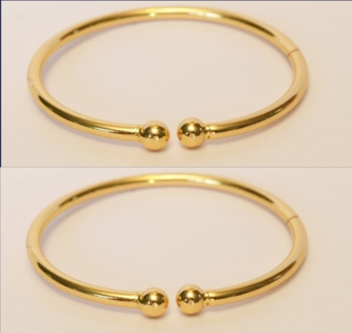 Itscustommade Gold plated dot bangle 2 piece