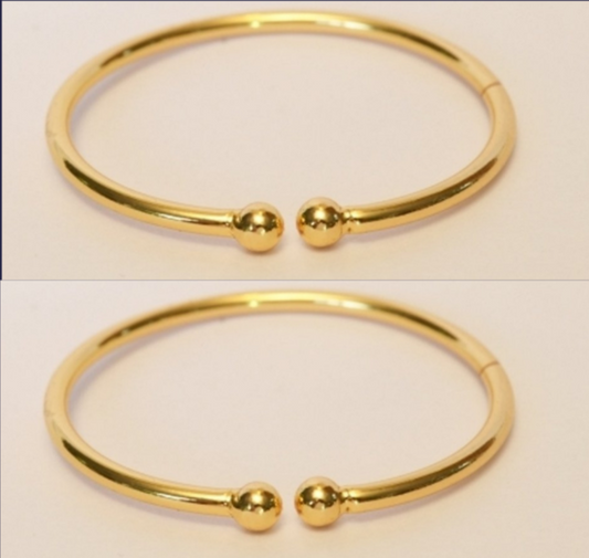 Itscustommade Gold plated dot bangle 2 piece