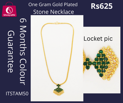 Itscustommade Green stone simple necklace